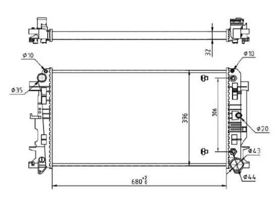 Kühler, Motorkühlung MTR 13054429 Bild Kühler, Motorkühlung MTR 13054429