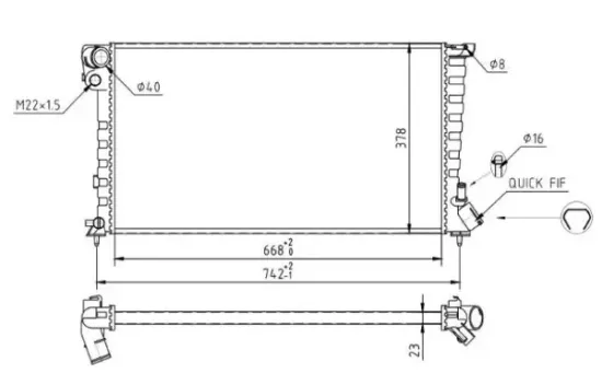 Kühler, Motorkühlung MTR 13054433 Bild Kühler, Motorkühlung MTR 13054433
