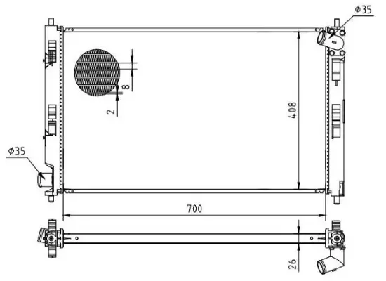 Kühler, Motorkühlung MTR 13054452 Bild Kühler, Motorkühlung MTR 13054452