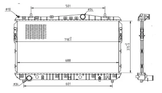 Kühler, Motorkühlung MTR 13054455 Bild Kühler, Motorkühlung MTR 13054455