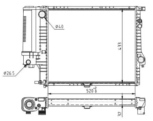 Kühler, Motorkühlung MTR 13054501 Bild Kühler, Motorkühlung MTR 13054501