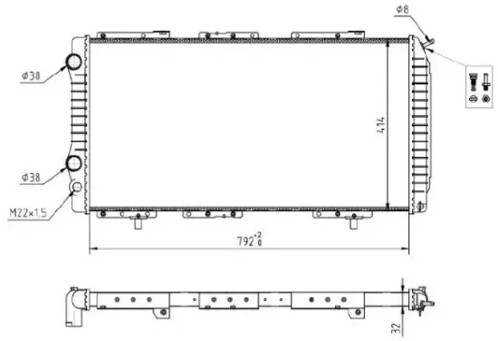 Kühler, Motorkühlung MTR 13054523 Bild Kühler, Motorkühlung MTR 13054523