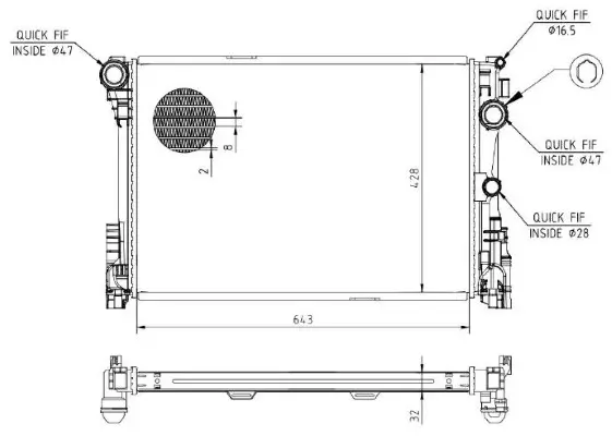 Kühler, Motorkühlung MTR 13054563