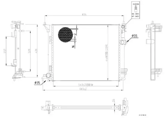 Kühler, Motorkühlung MTR 13054576 Bild Kühler, Motorkühlung MTR 13054576