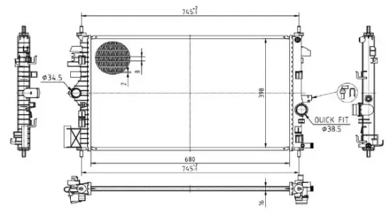 Kühler, Motorkühlung MTR 13054596 Bild Kühler, Motorkühlung MTR 13054596