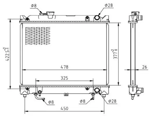Kühler, Motorkühlung MTR 13054633 Bild Kühler, Motorkühlung MTR 13054633