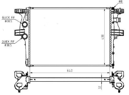 Kühler, Motorkühlung MTR 13054641 Bild Kühler, Motorkühlung MTR 13054641