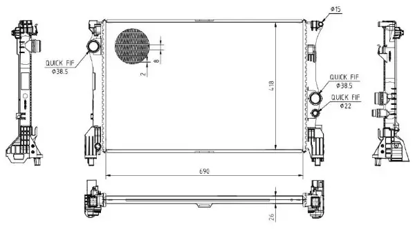 Kühler, Motorkühlung MTR 13054705