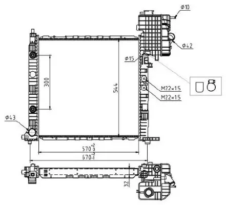 Kühler, Motorkühlung MTR 13054816