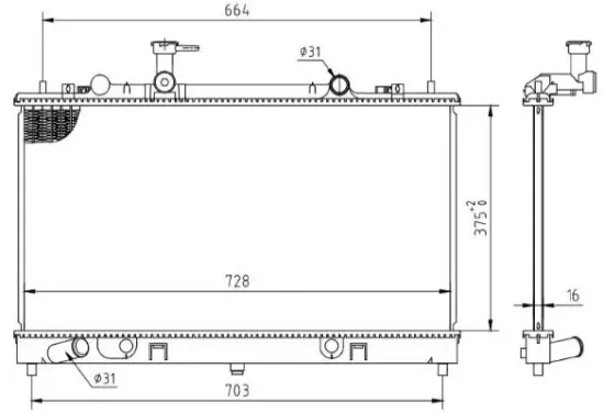 Kühler, Motorkühlung MTR 13054824 Bild Kühler, Motorkühlung MTR 13054824