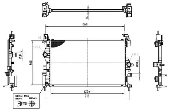 Kühler, Motorkühlung MTR 13054865 Bild Kühler, Motorkühlung MTR 13054865