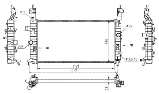 Kühler, Motorkühlung MTR 13054870 Bild Kühler, Motorkühlung MTR 13054870