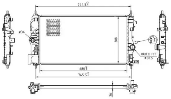 Kühler, Motorkühlung MTR 13054876 Bild Kühler, Motorkühlung MTR 13054876