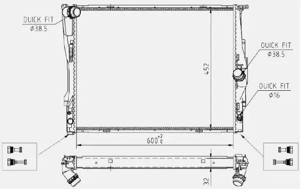Kühler, Motorkühlung MTR 13054877