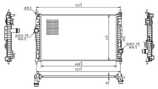 Kühler, Motorkühlung MTR 13054882 Bild Kühler, Motorkühlung MTR 13054882