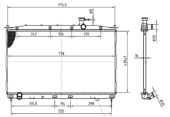 Kühler, Motorkühlung MTR 13054883