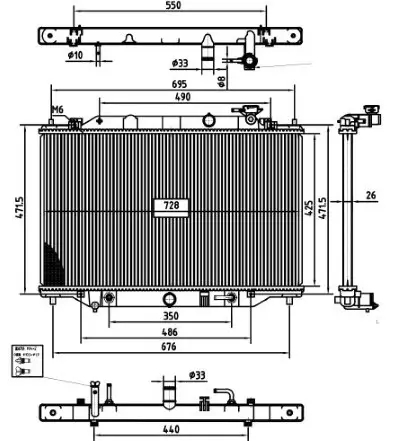 Kühler, Motorkühlung MTR 13054913 Bild Kühler, Motorkühlung MTR 13054913