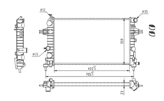 Kühler, Motorkühlung MTR 30069028 Bild Kühler, Motorkühlung MTR 30069028