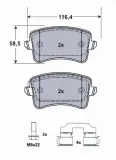 Bremsbelagsatz, Scheibenbremse Hinterachse MTR MT450