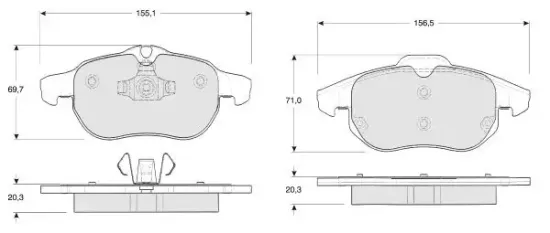Bremsbelagsatz, Scheibenbremse Vorderachse MTR MT452 Bild Bremsbelagsatz, Scheibenbremse Vorderachse MTR MT452