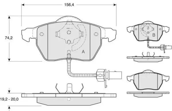 Bremsbelagsatz, Scheibenbremse MTR MT456