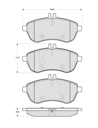 Bremsbelagsatz, Scheibenbremse Vorderachse MTR MT459