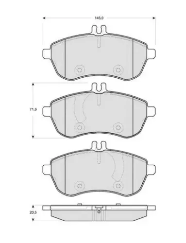 Bremsbelagsatz, Scheibenbremse Vorderachse MTR MT459 Bild Bremsbelagsatz, Scheibenbremse Vorderachse MTR MT459