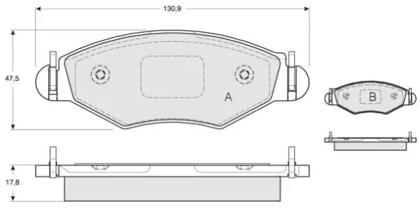 Bremsbelagsatz, Scheibenbremse MTR MT463