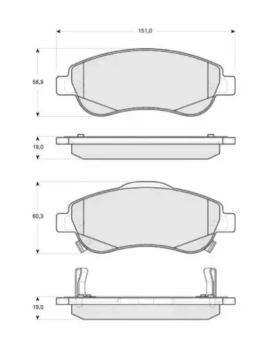 Bremsbelagsatz, Scheibenbremse Vorderachse MTR MT473 Bild Bremsbelagsatz, Scheibenbremse Vorderachse MTR MT473