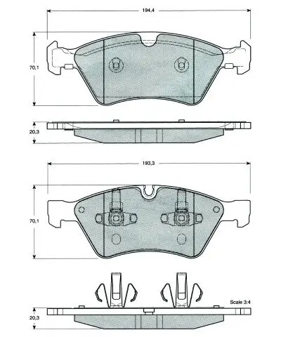 Bremsbelagsatz, Scheibenbremse MTR MT477