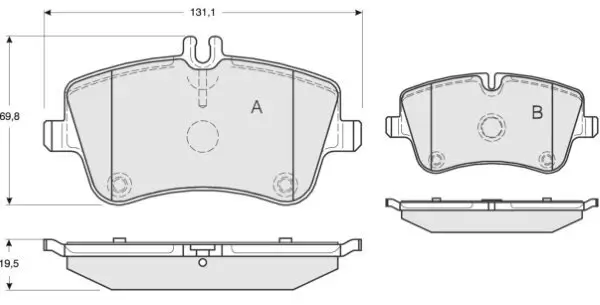 Bremsbelagsatz, Scheibenbremse Vorderachse MTR MT480