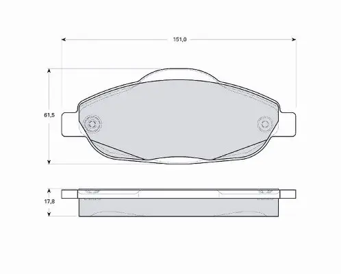Bremsbelagsatz, Scheibenbremse Vorderachse MTR MT498 Bild Bremsbelagsatz, Scheibenbremse Vorderachse MTR MT498