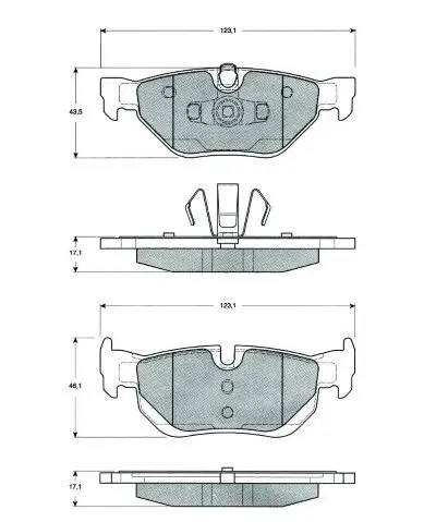 Bremsbelagsatz, Scheibenbremse Hinterachse MTR MT501