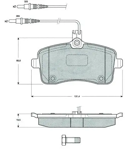 Bremsbelagsatz, Scheibenbremse Vorderachse MTR MT507