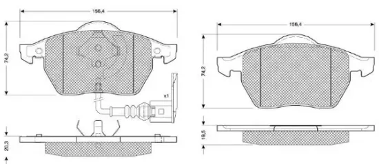 Bremsbelagsatz, Scheibenbremse Vorderachse MTR MT525 Bild Bremsbelagsatz, Scheibenbremse Vorderachse MTR MT525