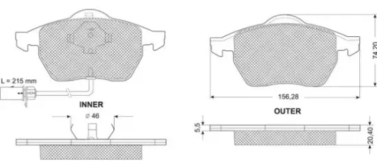 Bremsbelagsatz, Scheibenbremse Vorderachse MTR MT527 Bild Bremsbelagsatz, Scheibenbremse Vorderachse MTR MT527