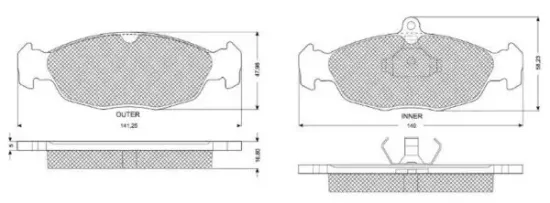 Bremsbelagsatz, Scheibenbremse Vorderachse MTR MT529 Bild Bremsbelagsatz, Scheibenbremse Vorderachse MTR MT529