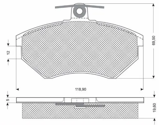 Bremsbelagsatz, Scheibenbremse Vorderachse MTR MT533 Bild Bremsbelagsatz, Scheibenbremse Vorderachse MTR MT533