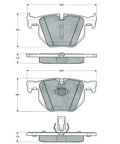 Bremsbelagsatz, Scheibenbremse MTR MT542