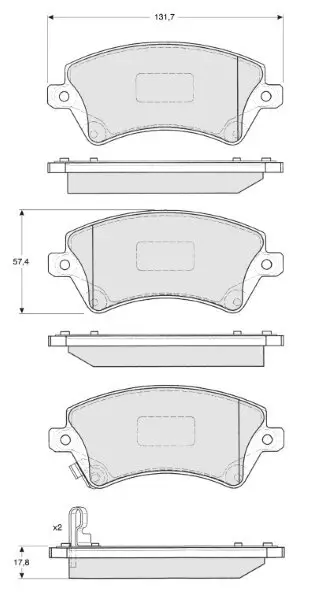 Bremsbelagsatz, Scheibenbremse Vorderachse MTR MT545