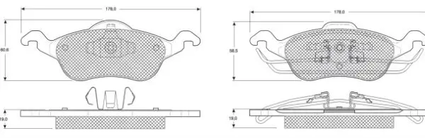 Bremsbelagsatz, Scheibenbremse Vorderachse MTR MT549