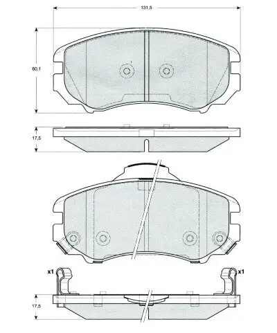 Bremsbelagsatz, Scheibenbremse Vorderachse MTR MT553