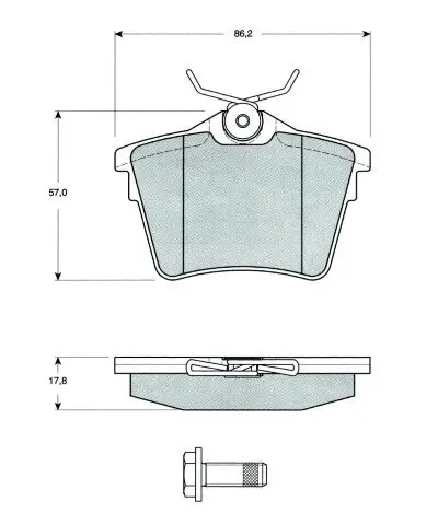 Bremsbelagsatz, Scheibenbremse Hinterachse MTR MT556 Bild Bremsbelagsatz, Scheibenbremse Hinterachse MTR MT556