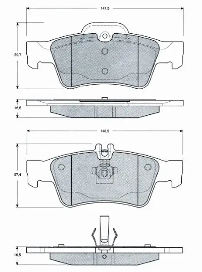 Bremsbelagsatz, Scheibenbremse Hinterachse MTR MT563