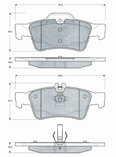 Bremsbelagsatz, Scheibenbremse Hinterachse MTR MT563 Bild Bremsbelagsatz, Scheibenbremse Hinterachse MTR MT563