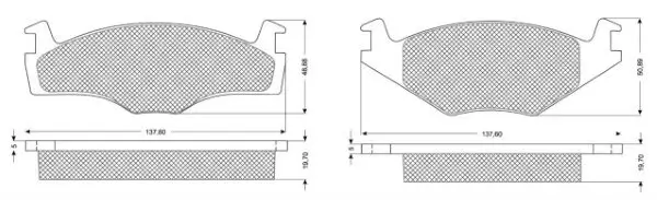 Bremsbelagsatz, Scheibenbremse Vorderachse MTR MT571