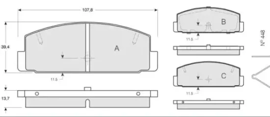Bremsbelagsatz, Scheibenbremse Hinterachse MTR MT575 Bild Bremsbelagsatz, Scheibenbremse Hinterachse MTR MT575