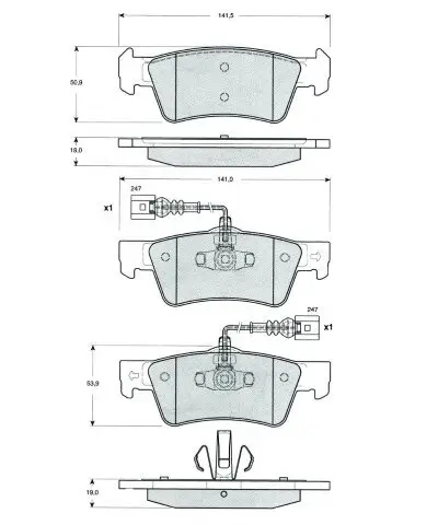 Bremsbelagsatz, Scheibenbremse Hinterachse MTR MT580