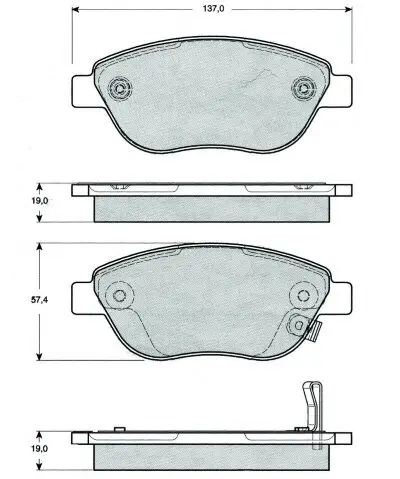 Bremsbelagsatz, Scheibenbremse Hinterachse MTR MT589