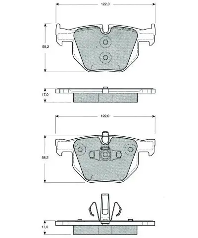 Bremsbelagsatz, Scheibenbremse Hinterachse MTR MT590